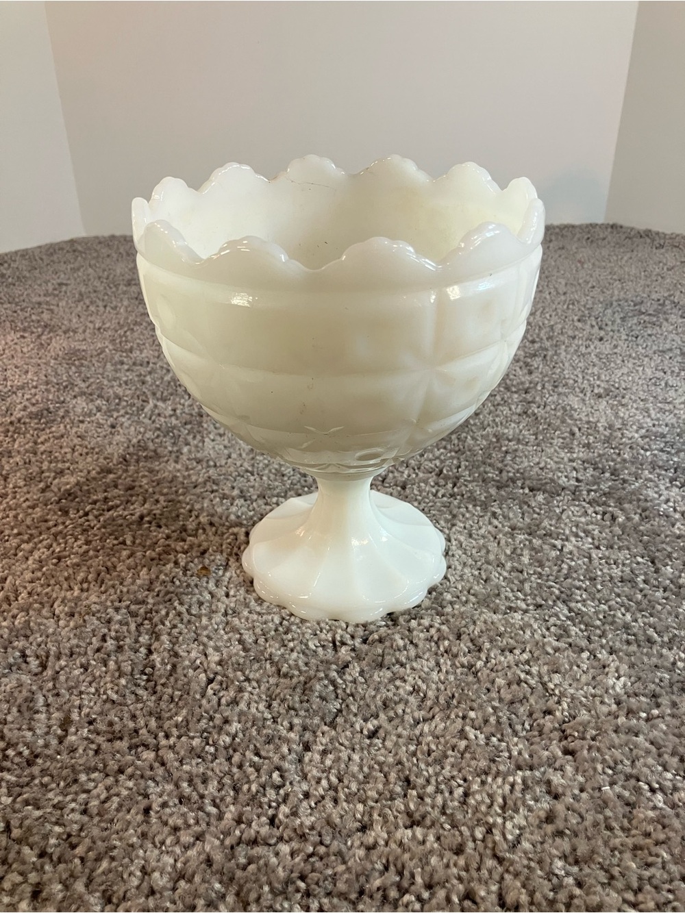 Vintage NAPCO Milk Glass Compote Pedestal Bowl 1185 Cleveland USA